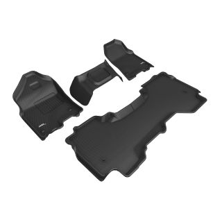 3D MAXpider Compatible with DODGE RAM 1500 QUAD CAB W/ BENCH FRONT ROW 2019-2024 KAGU BLACK R1 R2-1