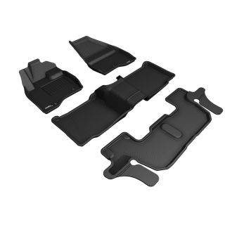 3D MAXpider Compatible with FORD EXPLORER WITH BENCH 2ND ROW 2017-2019 KAGU BLACK R1 R2 R3 (SINGLE POST ON FRONT PASSENGER'S FLOOR)-1