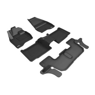 3D MAXpider Compatible with FORD EXPLORER WITH 2ND ROW CENTER CONSOLE 2017-2019 KAGU BLACK R1 R2 R3 (SINGLE POST ON FRONT PASSENGER'S FLOOR)-1