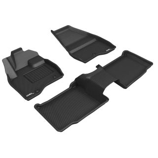 3D MAXpider Compatible with FORD EXPLORER WITH 2ND ROW CENTER CONSOLE 2017-2019 KAGU BLACK R1 R2 (SINGLE POST ON FRONT PASSENGER'S FLOOR)-1