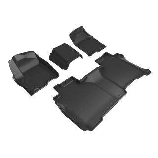 3D MAXpider Compatible with GMC SIERRA 2500 / 3500 DOUBLE CAB 2019-2026 BENCH SEAT, VINYL FLOOR KAGU BLACK R1 R2-1