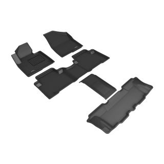 3D MAXpider Compatible with HYUNDAI SANTA FE 6 & 7 SEAT 2013-2018 / HYUNDAI SANTA FE XL 2019 KAGU BLACK R1 R2 R3-1