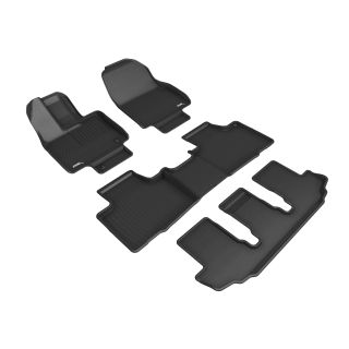 3D MAXpider Compatible with TOYOTA HIGHLANDER GASOLINE 8-SEAT 2020-2026 KAGU BLACK R1 R2 R3-1